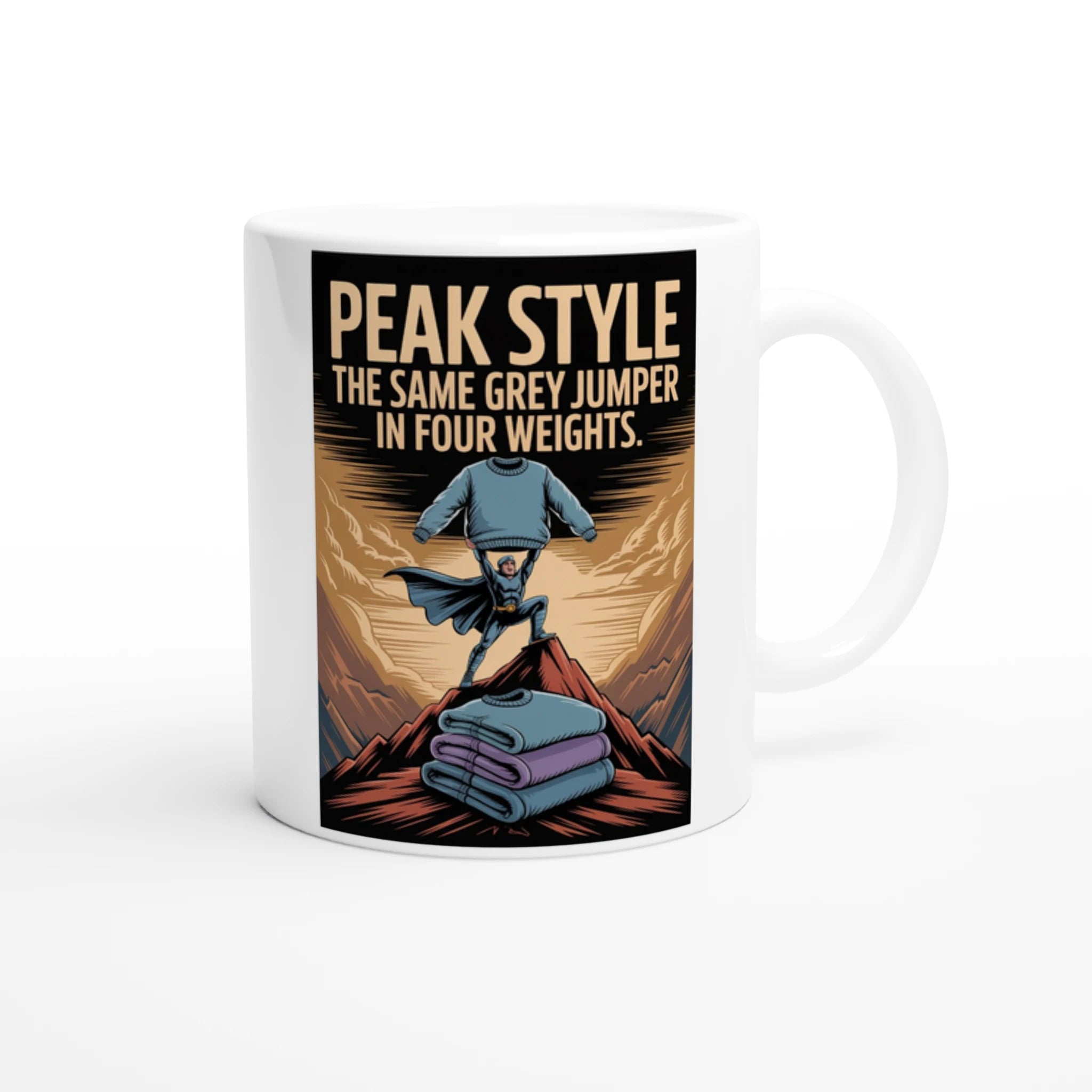 Peak Style. The Same Grey Jumper in Four Weights.